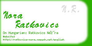 nora ratkovics business card